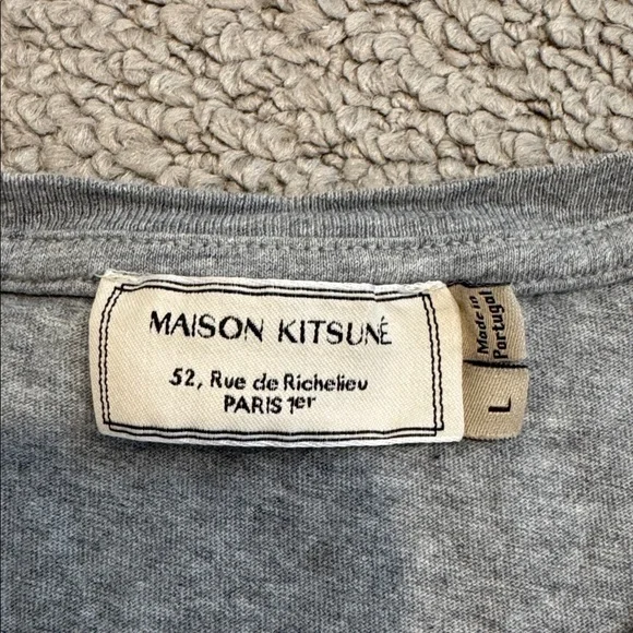 Maison Kitsune Heather Gray Tee - Picture 3 of 6